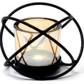1 Cup Single Ball Iron and Glass Tealight Holder - Ettovi Candle Company