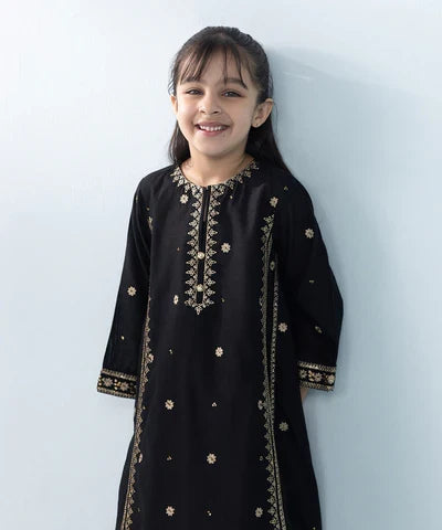 2 Piece - Embroidered Cotton Net Suit