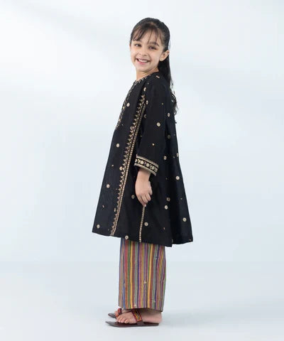 2 Piece - Embroidered Cotton Net Suit