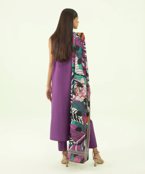 2 Piece - Embroidered Light Khaddar Suit