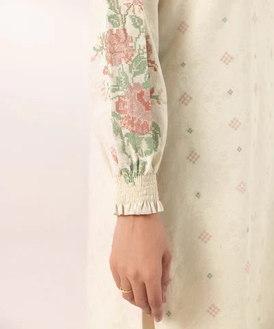 3 Piece - Embroidered Jacquard Suit