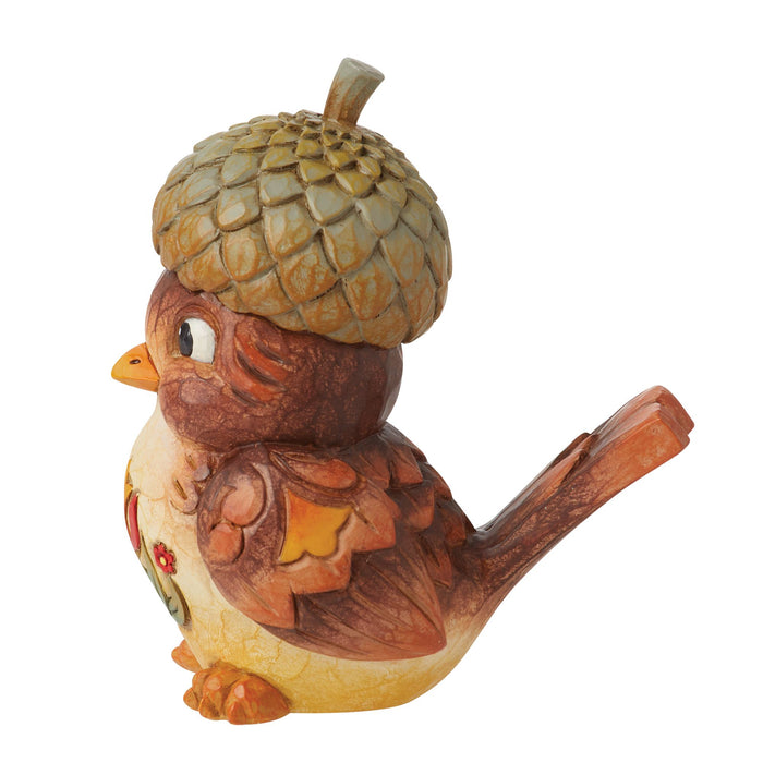 Bird with Acorn Hat Figurine