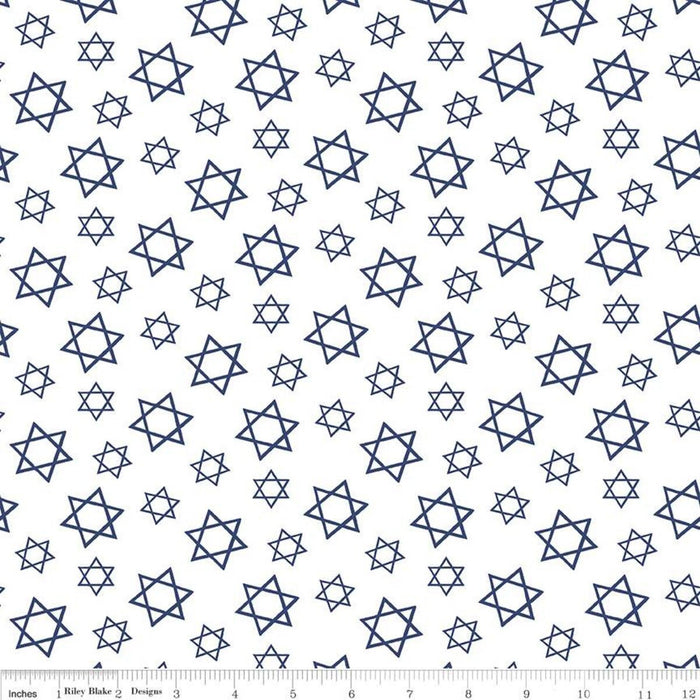 Festival Of Lights Star of David White By Riley Blake