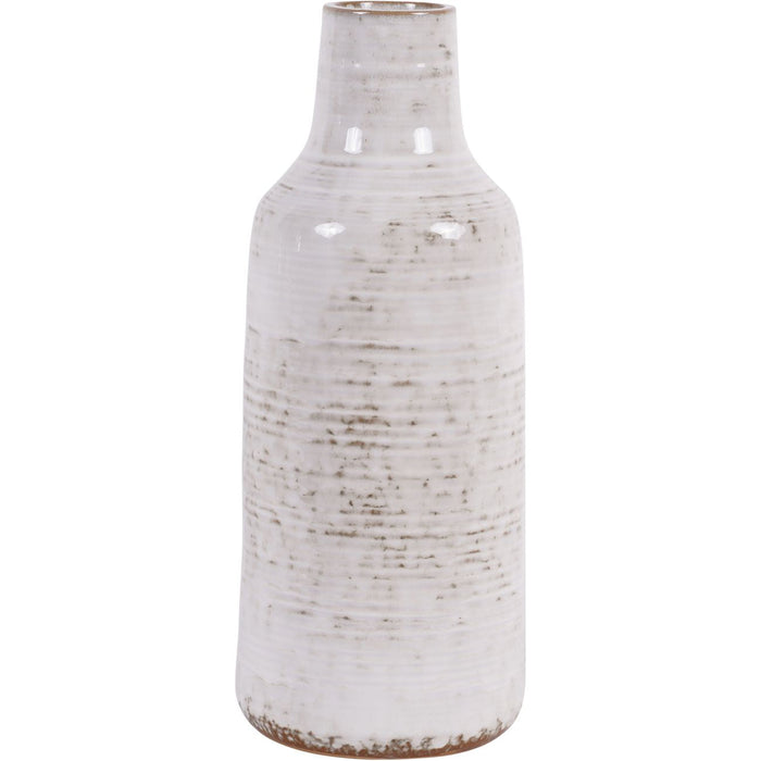 Laura Ashley Large Stoneware Vase in White - 30cm
