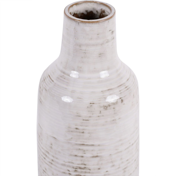Laura Ashley Large Stoneware Vase in White - 30cm