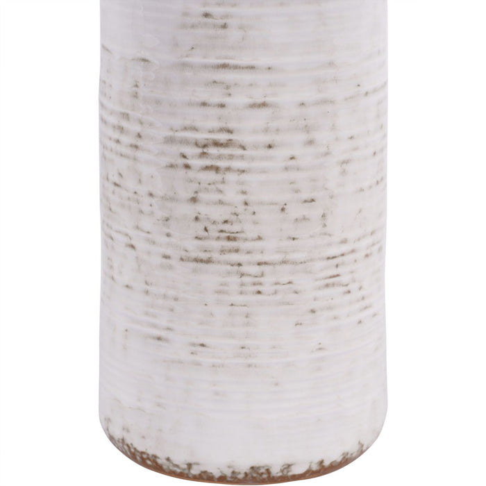 Laura Ashley Large Stoneware Vase in White - 30cm