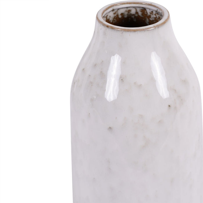 Laura Ashley Lowick Medium Stoneware Vase in White - 24cm
