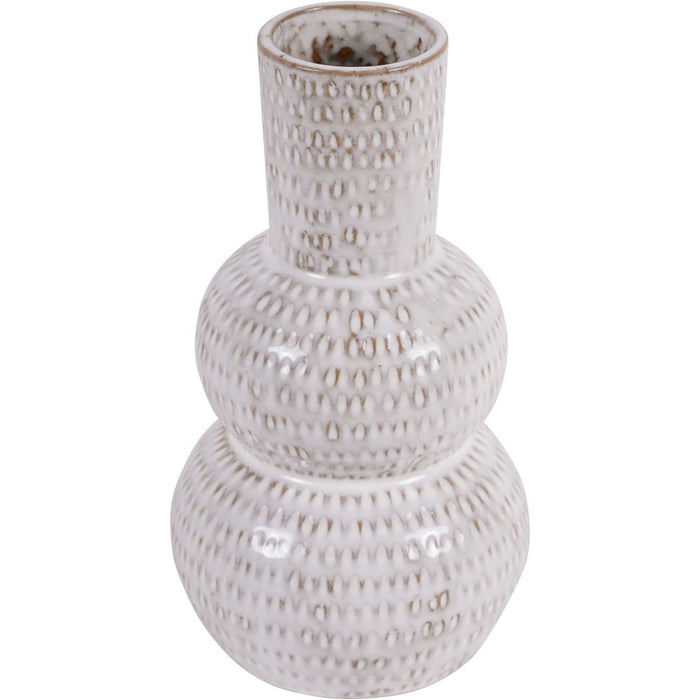 Laura Ashley Lowick Stoneware Vase in White - 22cm