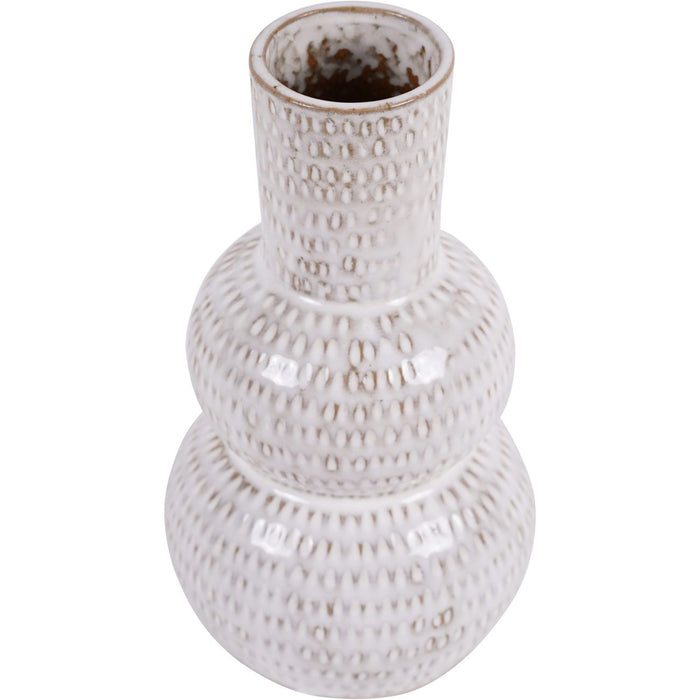 Laura Ashley Lowick Stoneware Vase in White - 22cm