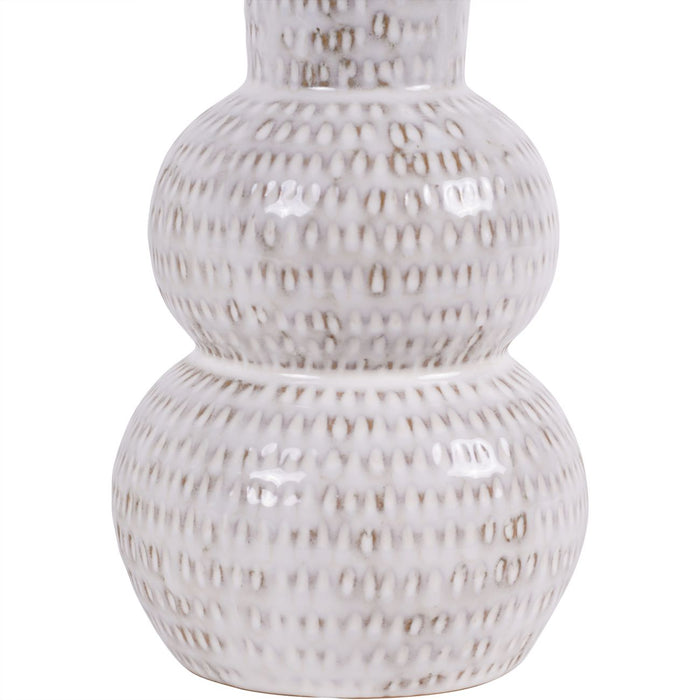 Laura Ashley Lowick Stoneware Vase in White - 22cm