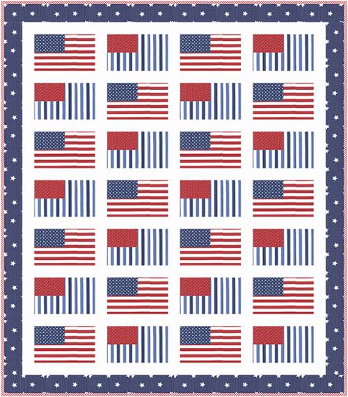 Moda Fabric American Made Star Spangled Quilt Kit
