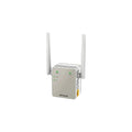 NETGEAR EX6120 WiFi Range Extender, white, three-quarter view with antennas raised