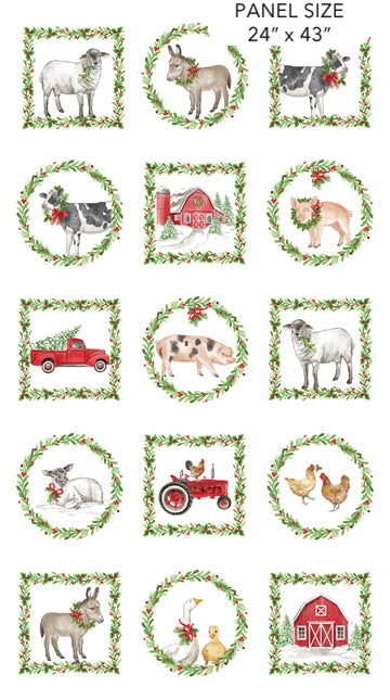 Northcott Barnyard Christmas Panel 28800-10