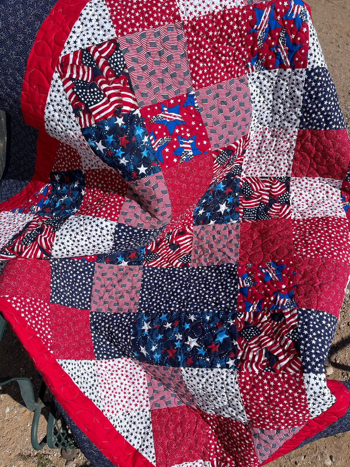 Patriotic On Point Quilt Kit