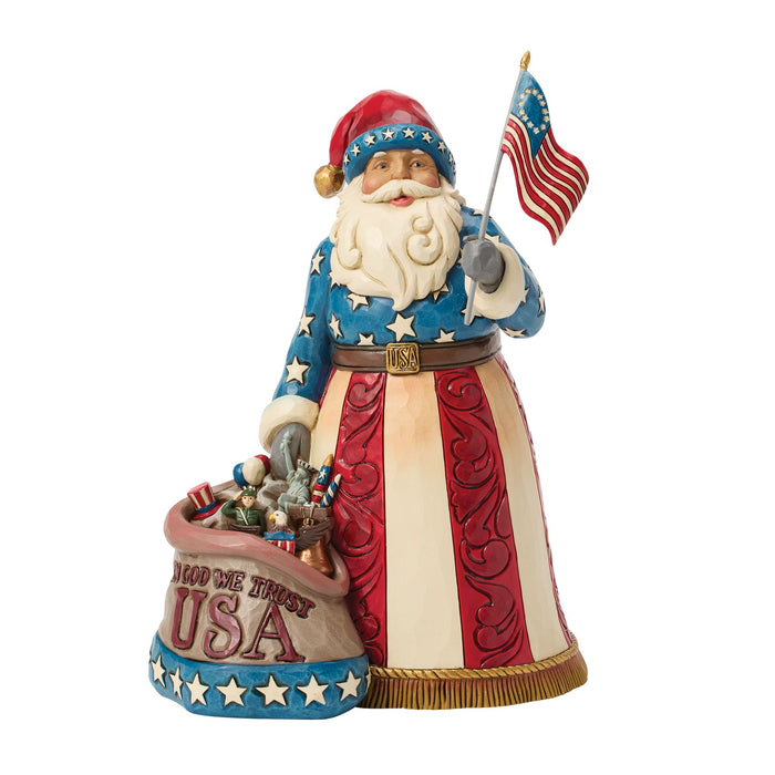 Patriotic Santa w/ Flag Fig