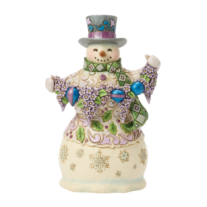 Purple Snowman Figurine