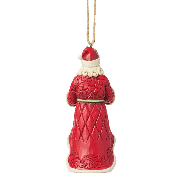 Santa Holding Wreath Ornament