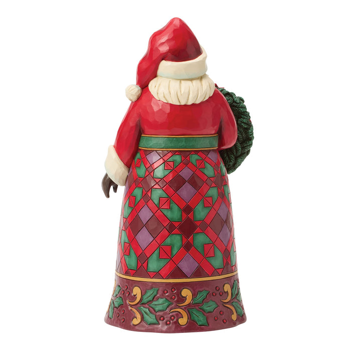 Santa w/ Wreath and Poinsettia
