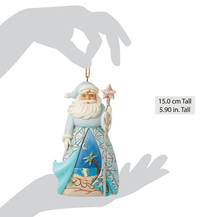 Santa with Starfish Cane Orn