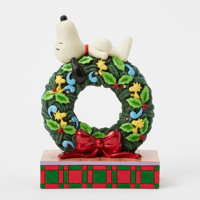 Snoopy Sleeping on LED Wreath