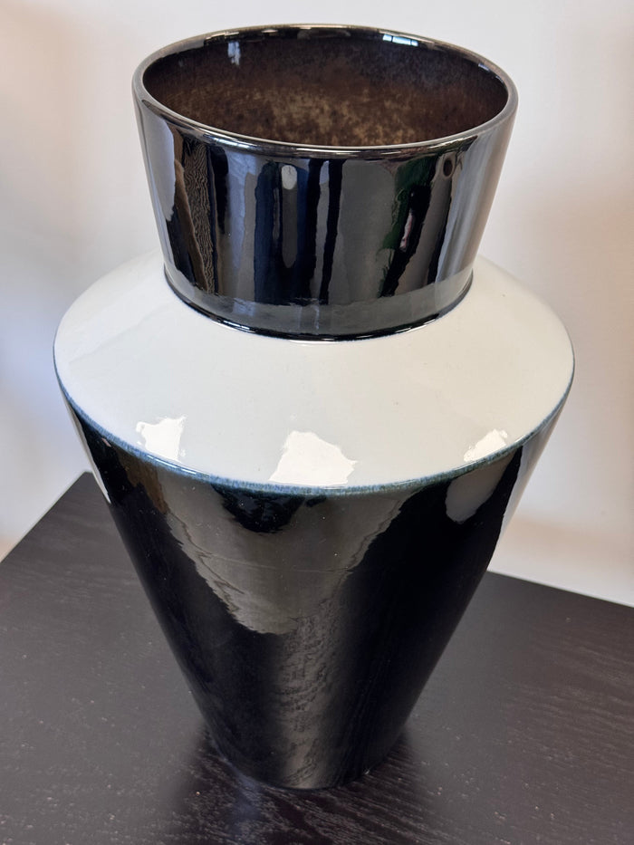 Two-Tone Black & White Ceramic Vase - 35cm