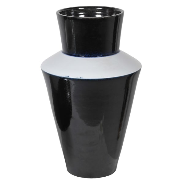 Two-Tone Black & White Ceramic Vase - 35cm