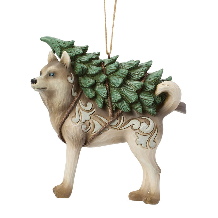 Wdlnd Husky with Tree Ornament